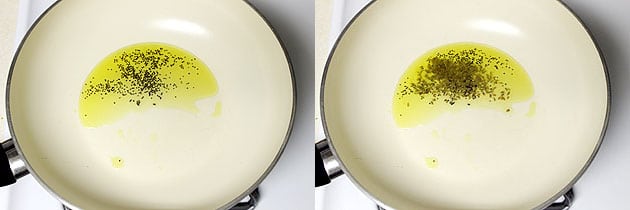 add mustard seeds and cumin seeds in hot oil