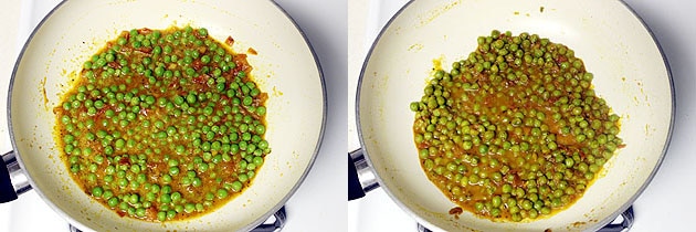 cover and cook the green peas sabzi