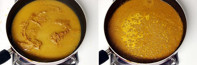 adding water to make gravy and simmering