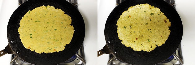 shallow frying paratha