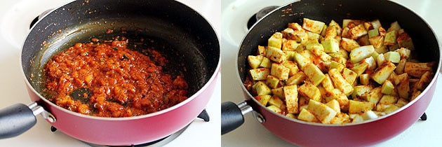 adding chopped lauki