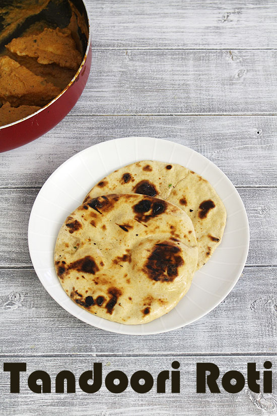 2 tandoori roti in a plate