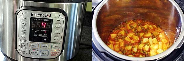 Instant Pot Aloo Matar Recipe (10 Minutes Potato Peas Curry in IP)