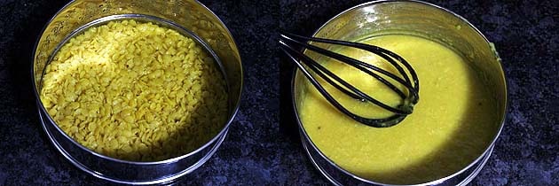 cooked dal is mashed using whisk