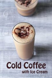 Cold Coffee with Ice Cream (Coffee Milkshake Recipe), Cafe style