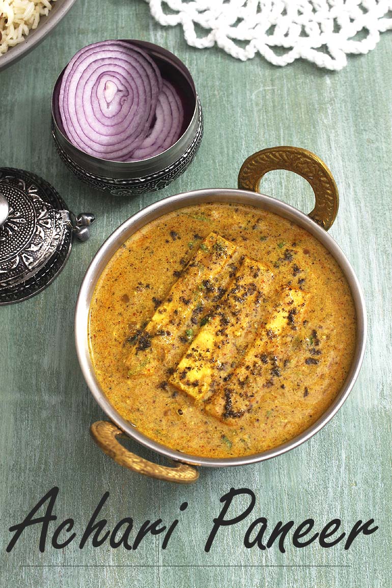 Achari Paneer Recipe (Achari Paneer Masala Gravy with Pickling Spices)