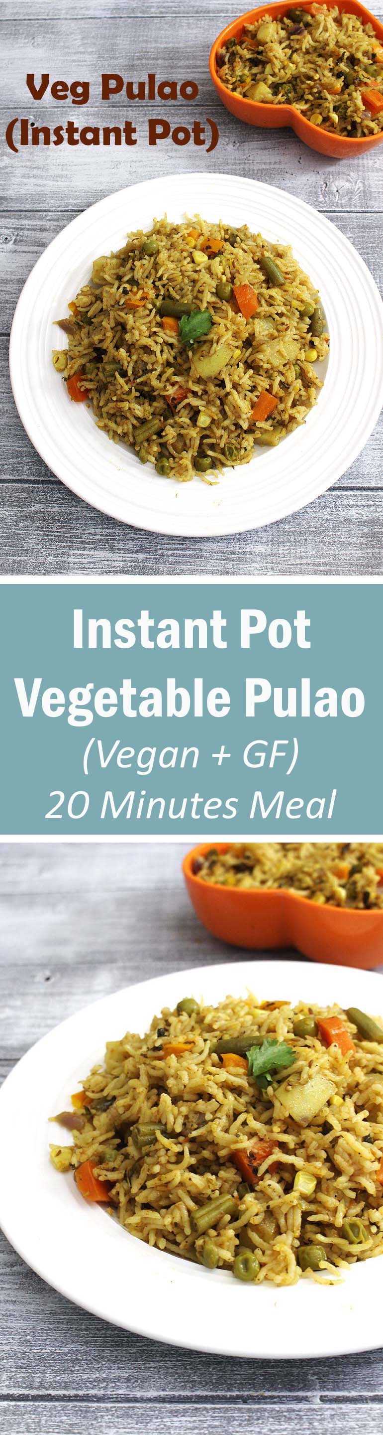 Instant Pot Veg Pulao Recipe (Fluffy, Fragrant Vegetable Pulao in IP)