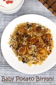 Baby Potato Biryani Recipe (How to make Dum Aloo Biryani)