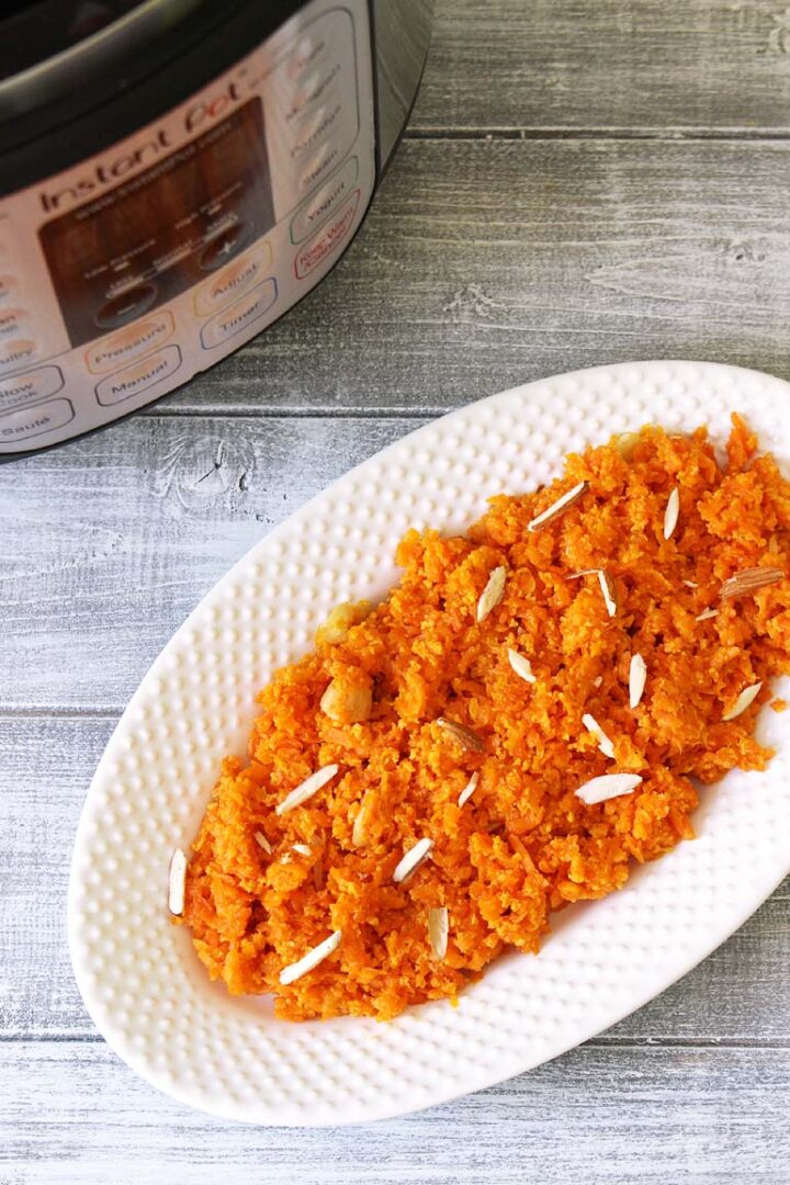 Instant Pot Carrot Halwa Recipe (with condensed milk) - Spice Up The Curry
