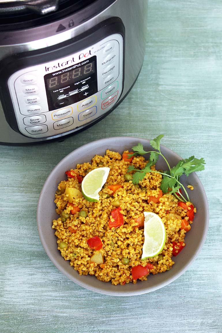 Dalia Recipe (Instant Pot Bulgur Pulao), Dalia Pulao Recipe