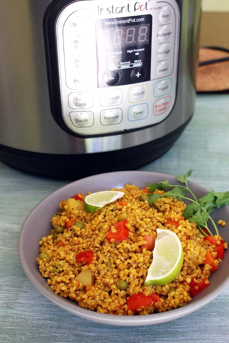 Dalia Recipe (Instant Pot Bulgur Pulao), Dalia Pulao Recipe