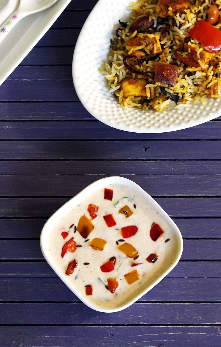 Capsicum Raita Recipe for Biryani (Shimla Mirch Raita)