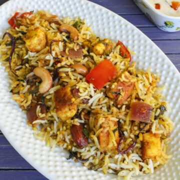 Hyderabadi Paneer Dum Biryani Recipe