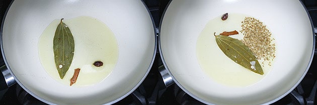 sauteing whole spices for making gravy of paneer kofta