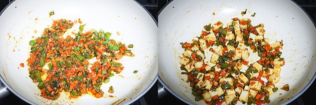 Toss the paneer in sauce, veggie mixture for paneer fried rice recipe