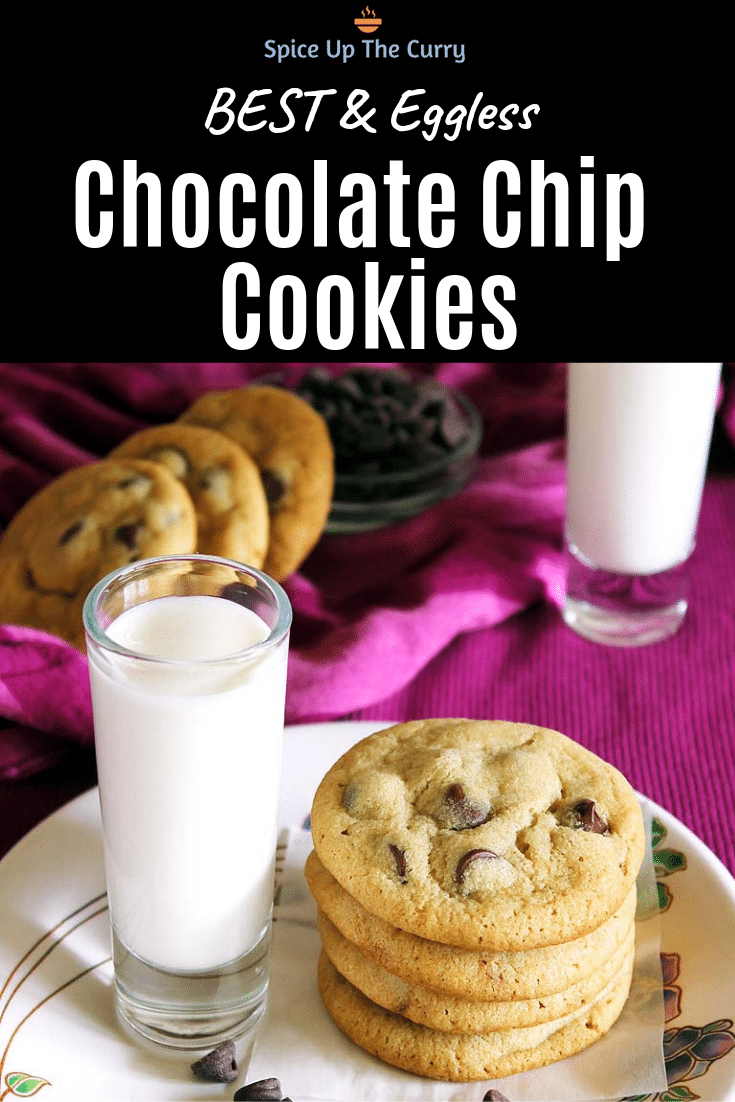 Eggless chocolate chip cookies pin