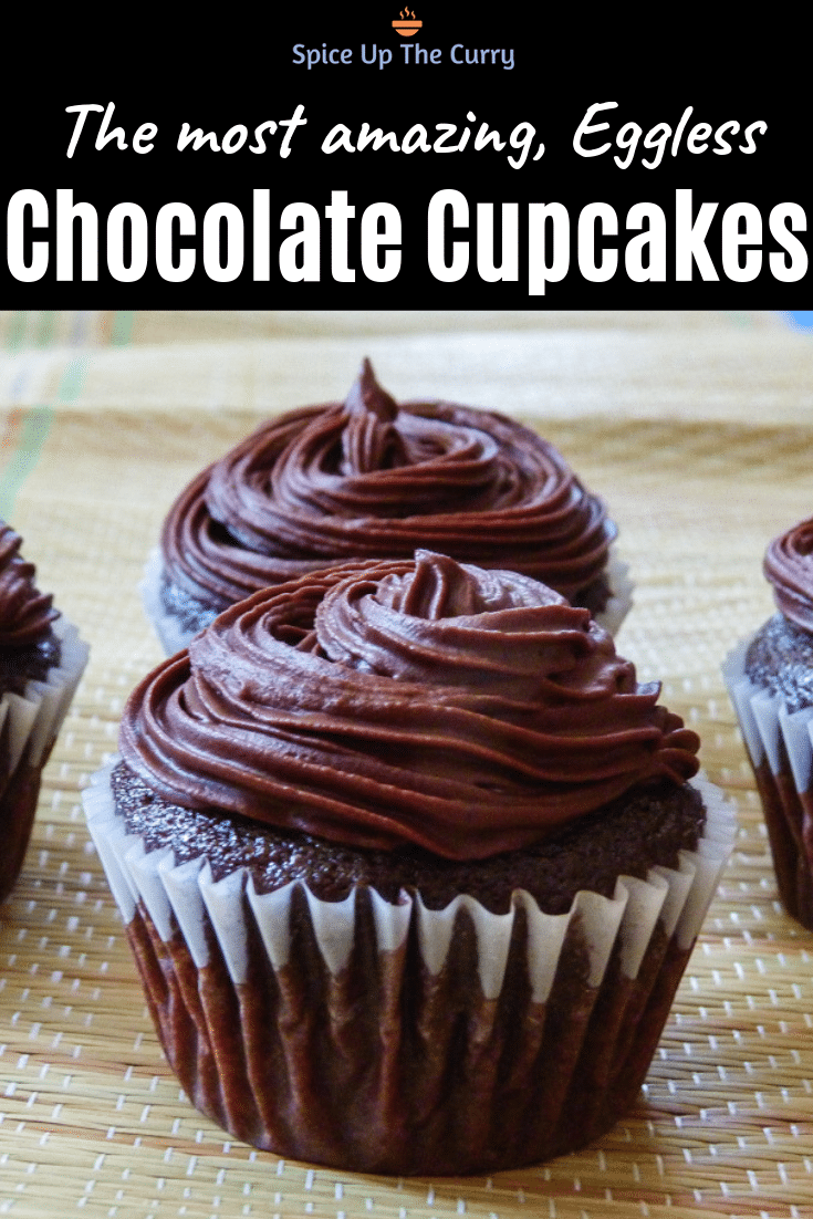 Eggless Chocolate Cupcakes Recipe Pin