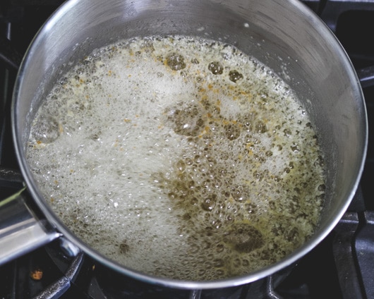 ghee starts to foam up again