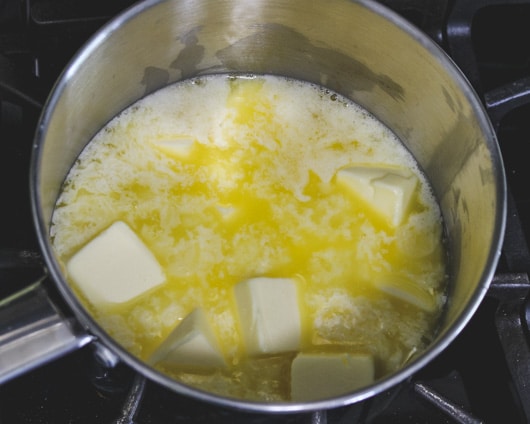 butter is melting slowly