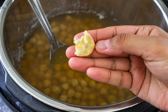 chickpeas cooked in instant pot till soft