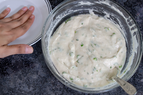 Wet your hand to shape vada