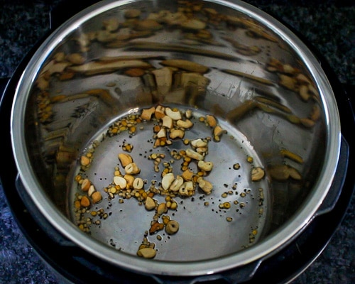 sauteed dal and cashews till brown