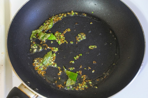 curry leaves in the tempering