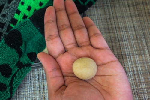 small, smooth ball of puri dough