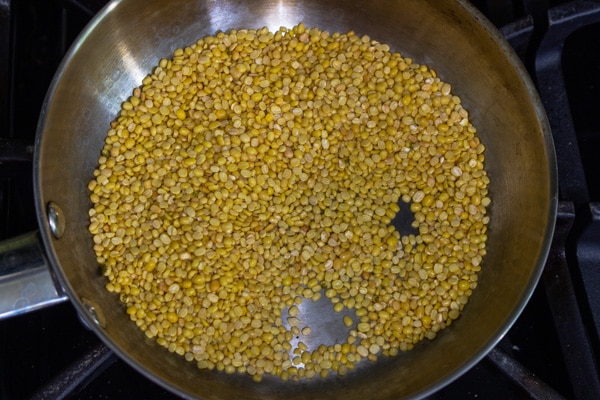 dry roasted yellow moong dal