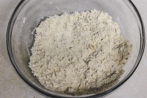 ghee mixed into flour mixture
