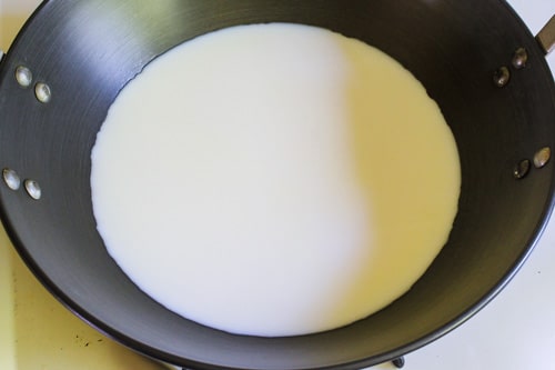 milk in a pan