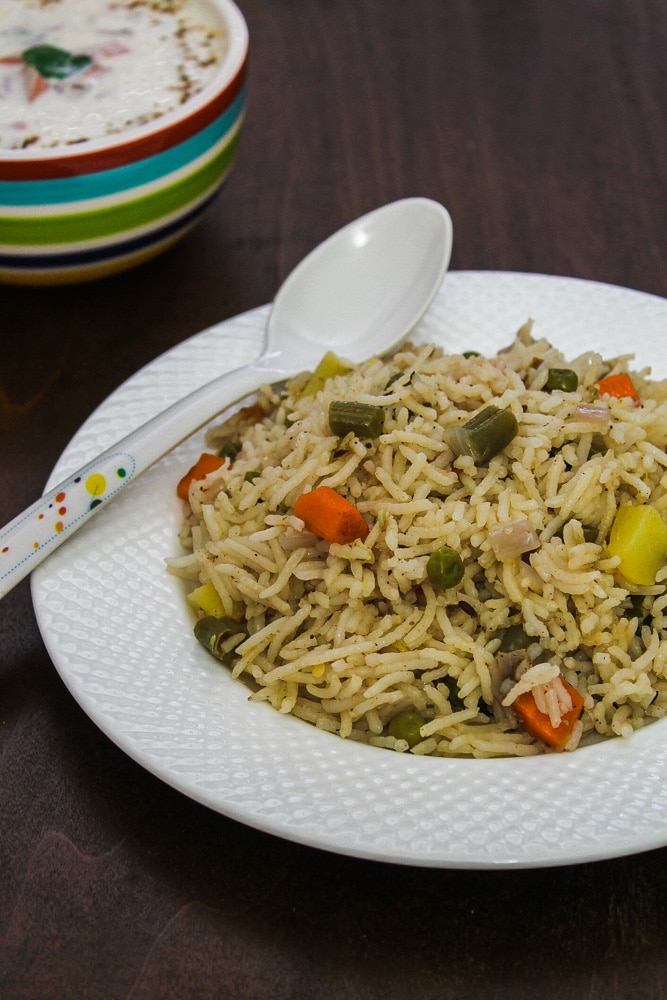 veg pulao recipe (rice pilaf)