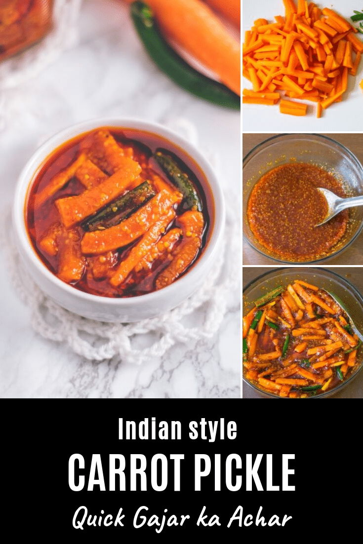 Carrot pickle collage image for pinterest.
