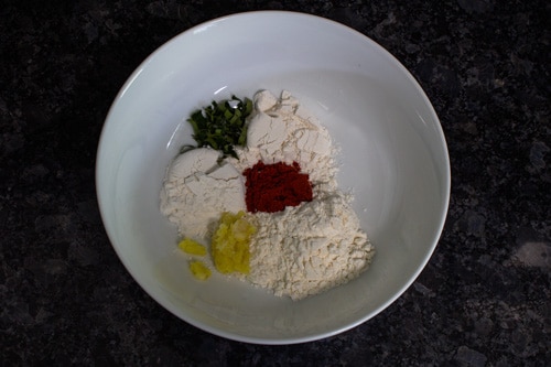 paneer marinade ingredients in a bowl