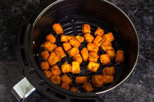 air fried paneer cubes