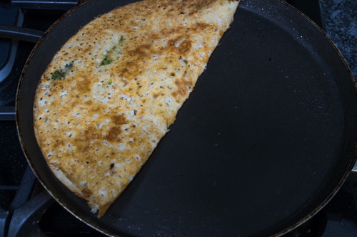 rava dosa folded in half