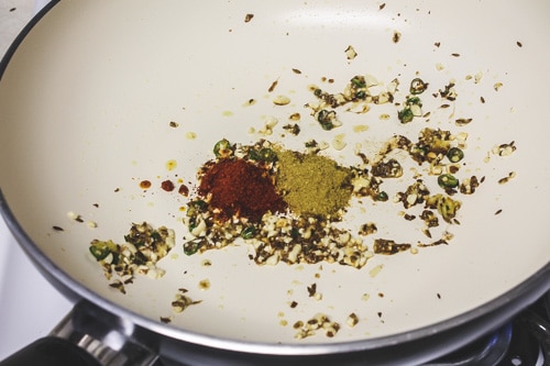 adding spice powders