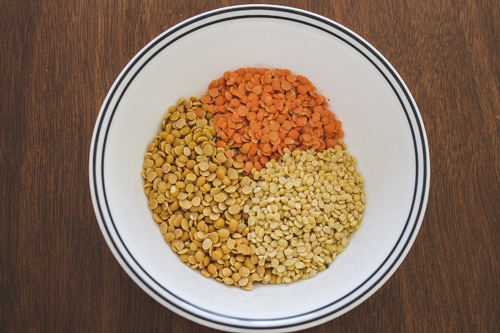 mix of toor dal, masooru dal, moong dal