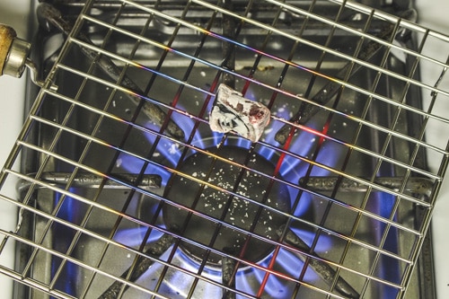 heating the charcoal