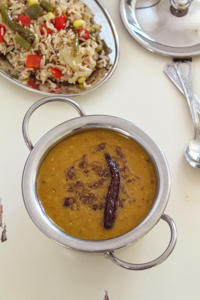 Dal Tadka Recipe {Restaurant style} + Instant Pot - Spice