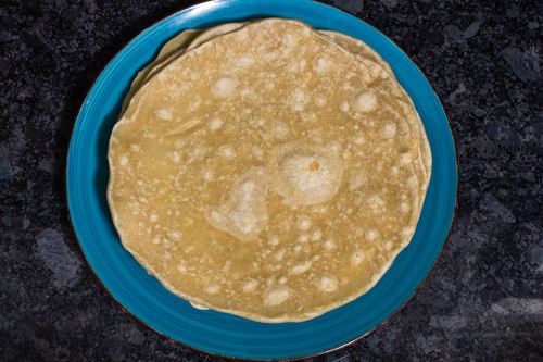 partially cooked frankie chapati