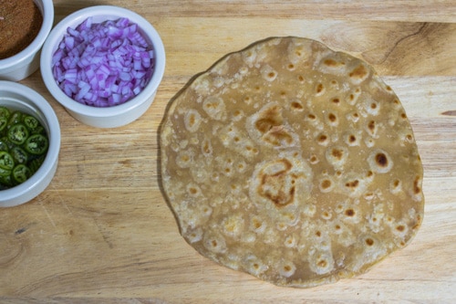 cooked roti on a board