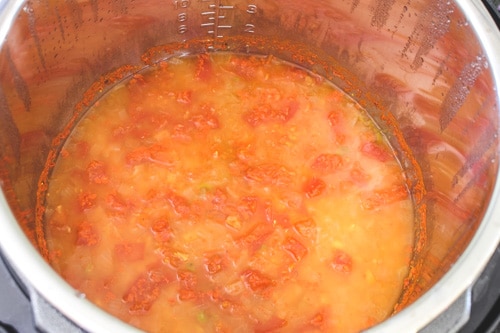 boiled dal with onion, tomato