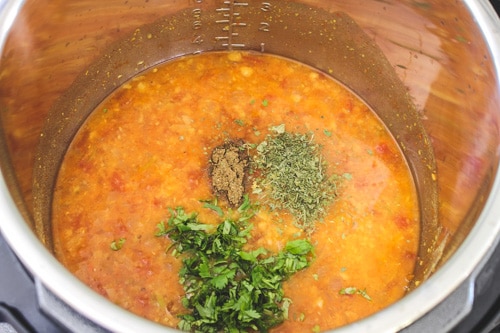 adding garam masala, kasoori methi