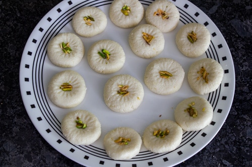 sandesh garnished with pista