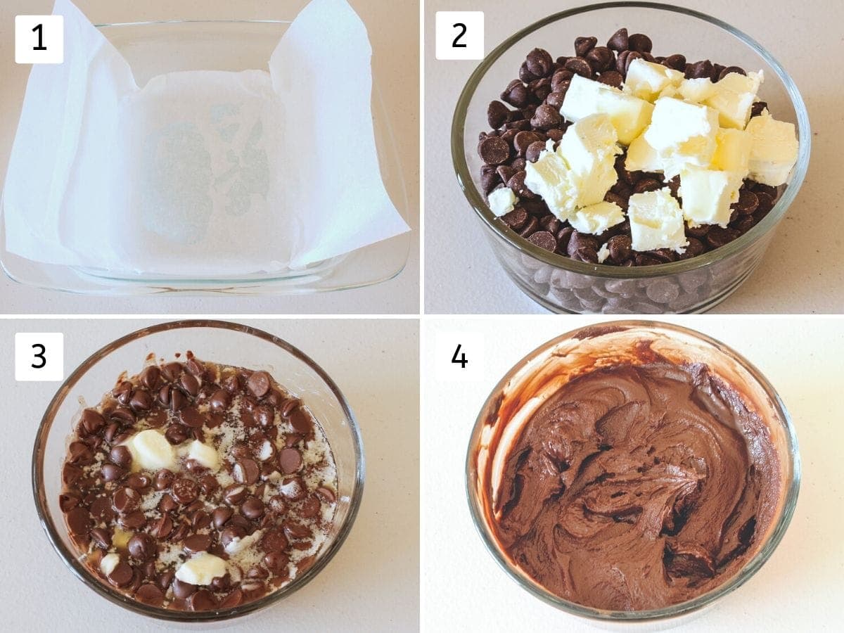 collage of melting chocolate and butter pics