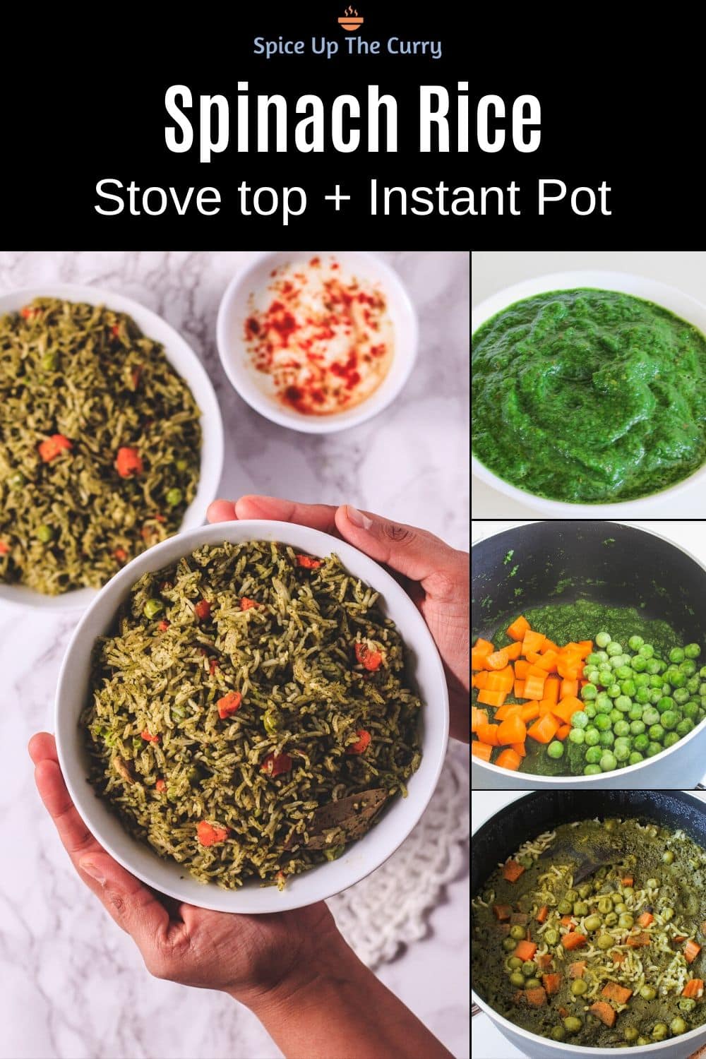 Instant pot palak rice pin