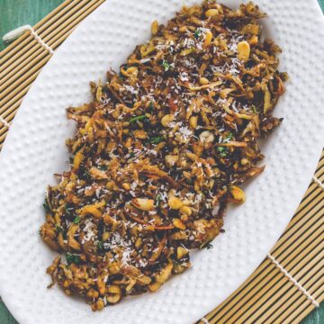 Suran khichdi in an oval plate