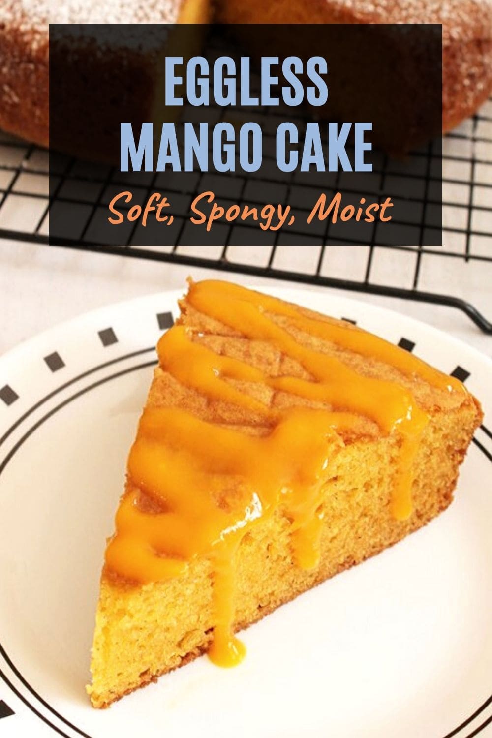 Eggless mango cake pin