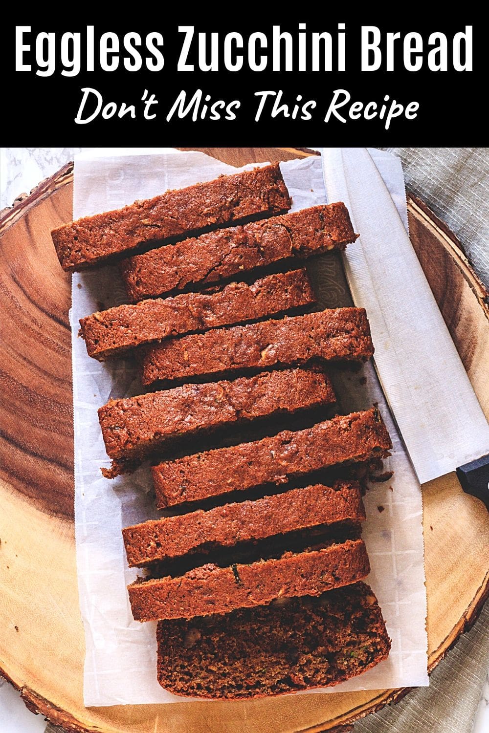 Eggless zucchini bread pin